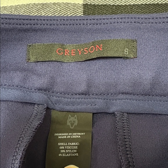 Greyson Drea High-Rise Trouser Tailored Fit Stretch Dress Pants 8 x 26 Crop Blue - Picture 8 of 15